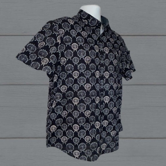 Original Penguin Heritage Slim Fit Shirt XL – Ferris Wheel Print Short Sleeve - Picture 3 of 10